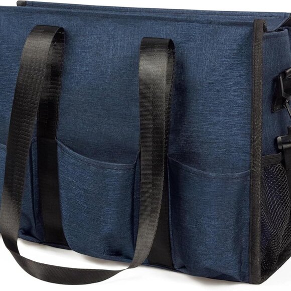 Large Nylon Tote Bag with Compartments Adjustable Strap Water Resistant - Picture 1 of 7